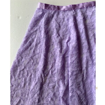 バレエ スカート 【レースデザイン 巻きスカート】 軽くて しなやか　透け感　シースルー　花柄　 ジュニア 大人 サイズ バレエ用品 レッスン着　お稽古 かわいい おしゃれ 黒 ラベンダー バレエスカート　ballet　skirt　レオタードに　SK-022