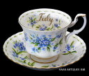 ロイヤルアルバート (Royal Albert) フラワー オブ ザ マンス 7月 勿忘草 カップ＆ソーサー England 廃版品 未使用 箱付