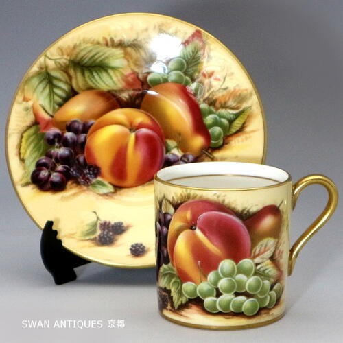 エインズレイ AYNSLEY オーチャードゴールド 英国製 コーヒーカップ＆ソーサー 廃版品 未使用のサムネイル