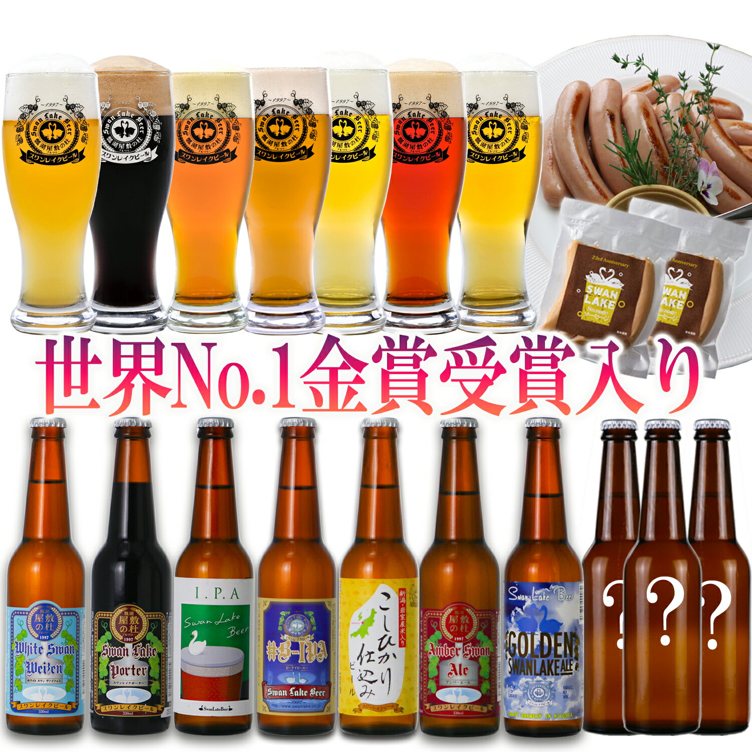 【ポイント5倍11/17日9:59分迄 感謝祭】ビール クラフトビール 世界No.1受賞蔵 飲み比べ 福袋 IPA 限定ビール 金賞受賞ビール入り10本飲み比べ【紅葉】 サンキューダブルソーセージ入りセット本州 送料無料　あす楽