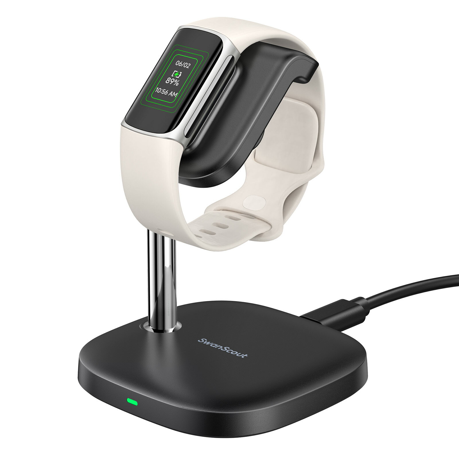 Fitbit Charge 6/5/Luxe 充電器 スタンド 角度調整可能 強磁気 急速 軽量 フィットビット Fitbit 充電器 Fitbit Charge 6/5/Luxe対応、SwanScout 505FC