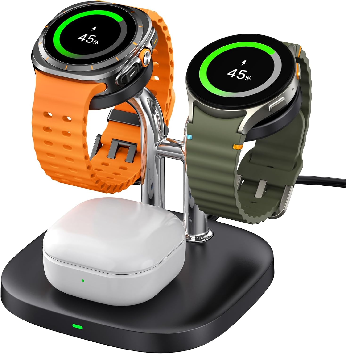 Galaxy Watch 充電器 スタンド 2台同時、Galaxy Watch 8/8 Classic/Ultra (2025)/Ultra/7/6/6 Classic/5 Pro/5/4/3/Active 2/1対応、SwanScout 704S