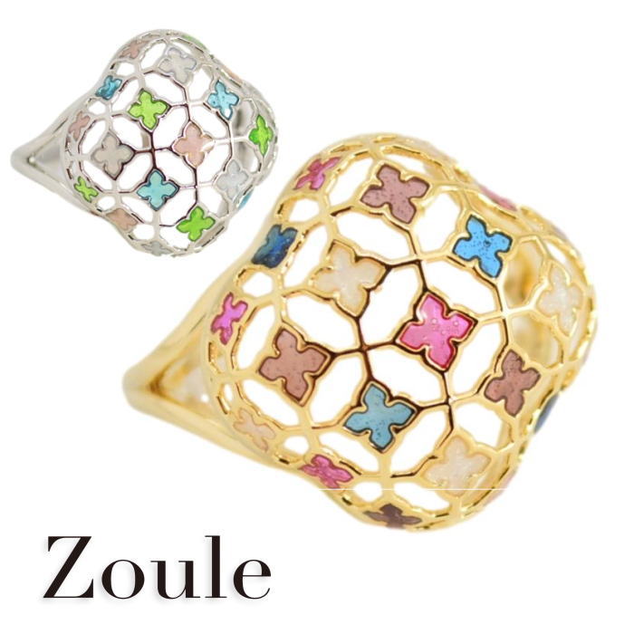 ★商品情報★ ・ブランド ：zoule　（ゾーラ） ・商品名　 ：morolylis リング ・サイズ ：約12号　 ・素材　　 ：真鍮 ★ご注意★ ・他店舗でも販売しているためタイミングによってはご注文をキャンセルさせていただくことがありますので、ご了承ください。 ・現物にお色をなるべく近づけるよう努力しておりますが、ご利用中のパソコンのモニター環境によっては色が現物と相違する場合もございます。返品理由として承る事は出来兼ねます。ご了承ください。 ・お客様都合による、返品・交換は承り兼ねます。ご了承くださいませ。 ・住所相違により返送された場合、返送・再送の送料をご負担頂きます。ご住所に間違いが無いか、今一度ご確認の上ご注文下さい。 ・写真は実物大ではございません。必ず商品サイズをご確認下さい。 ・イヤリングの着用画像はピアスタイプの写真を使用しております。ご了承ください。&nbsp; &nbsp;zoule