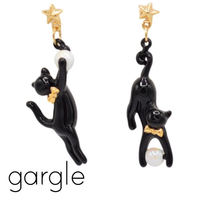 乐天商城 - ガーグル ピアス gargle 星に飛びつく猫 ピアス PC15363 2508