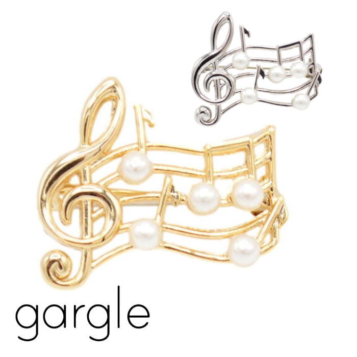ガーグル ブローチ gargle 楽譜パール BL15027 2508
