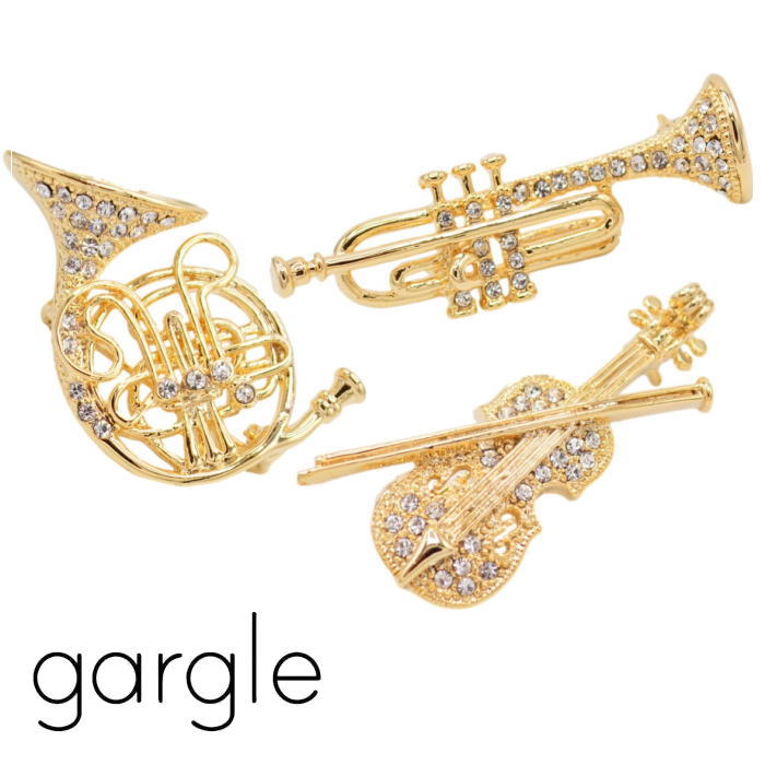 ガーグル ブローチ gargle パヴェ楽器 ブローチ BN15044 2511