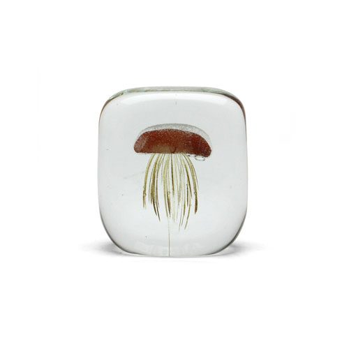 ジェリーフィッシュペーパーウェイト スクエア ガラス製オブジェ ペーパーウェイト Jellyfish Paper Weight Square クラゲ 雑貨