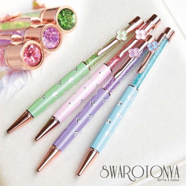 フラワーパステル クリスタルボールペン /スワロフスキー/プレゼント/誕生日/クリスマス/バレンタイン/ホワイトデー/SWAROVSKI/文房具/アクセサリー/女性/スワロ問屋 1