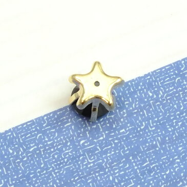 星型台座付きガラスストーン 6色★カットもいい感じです♪【RCP】