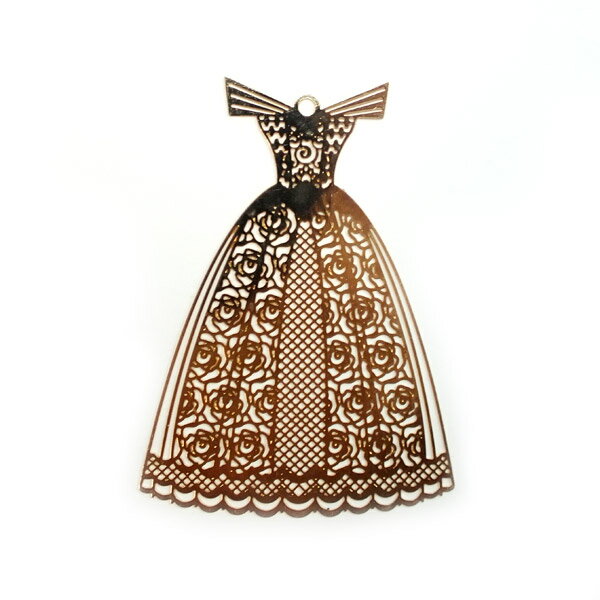 高品質メタルチャーム ドレス 4種類★透かしパーツ 銅製 3