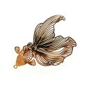 高品質メタルチャーム 透かしパーツ 大きな金魚 とても薄い高品質な銅製です！