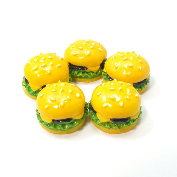 ハンバーガー 5個セット★スイーツデコパーツ パン チーズ
