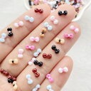 ネイルサイズのリボンパーツ 5個セット☆プラスチック製貼り付けデコパーツ りぼん 小さめ