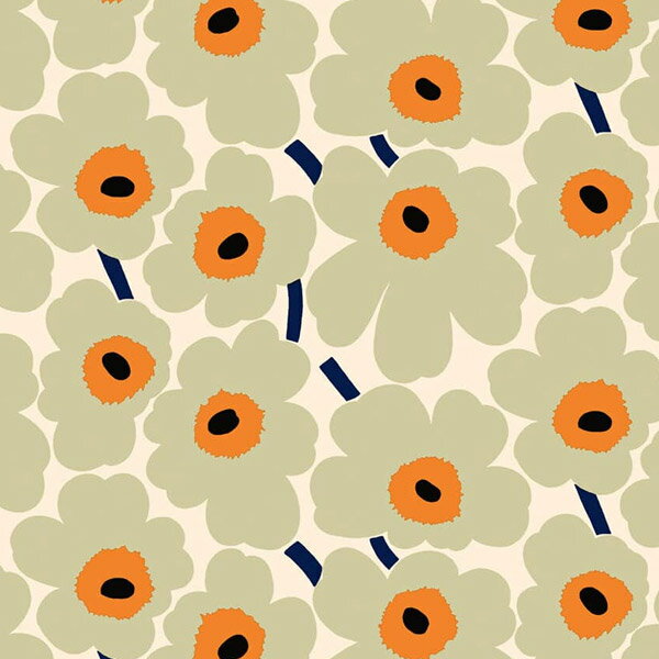 ピエニ ウニッコ(Pieni Unikko) 861 コットンファブリック生地★コットン x オレンジ★35cm*25cmサイズ★マリメッコ Marimekko 小物や手作りマスクに!