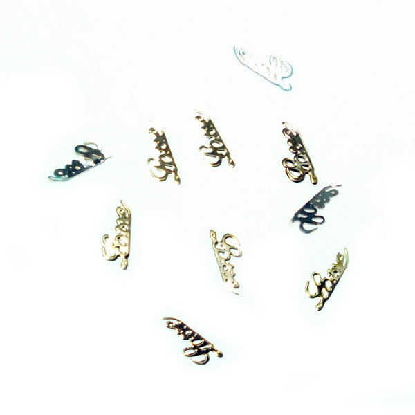 レジンやネイルアートに!「Love文字」 極薄メタルパーツ 10枚セット クロス n7【RCP】