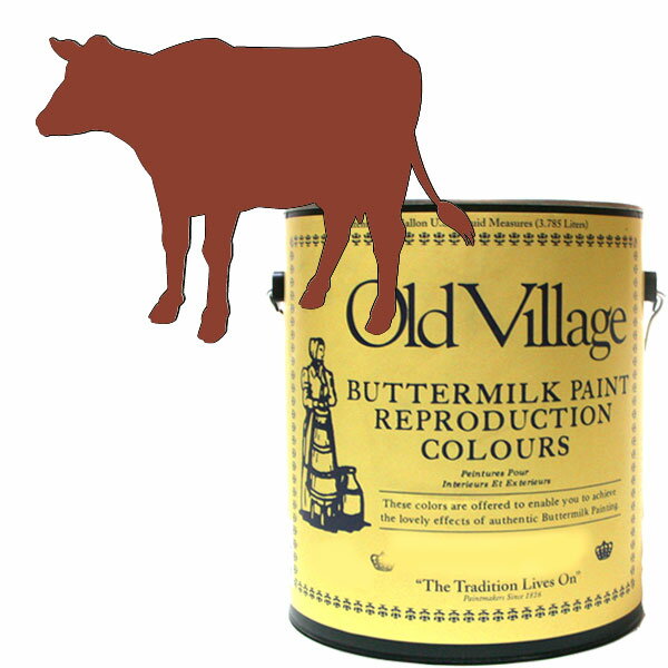【バターミルクペイント】(bu13051) ブリティッシュ レッド 3785ml 絵具 オールドビレッジ 水性塗料 自然塗料 乾くと耐性 インク 天然素材 家具...