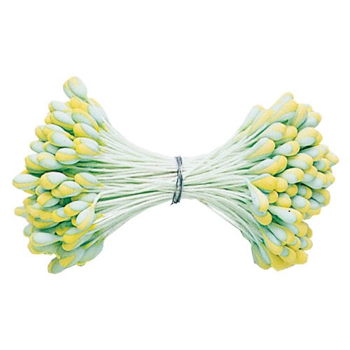 (DAN0-721) ペップ 黄 黄色 なたね 大 イエロー 144本 (288粒）3束入 粒径約3mm長さ6cm アートフラワー 造花用 花芯 手作り 花 おしべ めしべ つまみ細工 ディップアート 芽花 おしべ パールペップ 人工 造花用 造花 布花 綿糸 花材 オシベ ナタネ