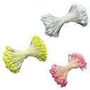 (KP480.680.880) パールペップ 白/黄色/ピンク 大 2束入 ペップ アートフラワー 造花用 花芯 手作り 花 おしべ めしべ つまみ細工 ディッ...