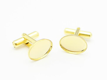 【高品質日本製 10セット予約販売】No.83 カフスボタン ゴールド オーバル ミール皿 土台 10×14mm