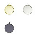 (★YDPE-3180)【高品質 同色2個セット販売】ラウンド サークル M(20mm)サイズ ペンダントトップ 3色展開 ゴールド シルバー ブラック ミール...