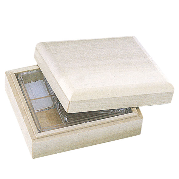 【ウッドベース・ボックス】 (bb00414)印鑑入れ(スクエア) デコパージュ トールペイント 木 土台 無塗..