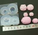 (sn665) シリコンモールド まんまる ブタさん 立体型 2サイズ 豚 ぶた ブタ 動物 レジン に