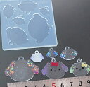 (sn826) シリコンモールド ドッグフェイス キャラクター風 犬 カン付き 6サイズ いぬ イヌ ドッグ 顔 動物 アクセサリー ペンダントトップ キーホルダー ネックレス ペンダント パーツ UV レジン 粘土 などに