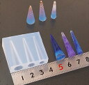 (sn636) シリコンモールド 円錐 コーン 筒 3サイズ展開 棒 円すい アクセサリー ブローチ キーホルダー ネックレス ペンダント パーツ UV レジンに