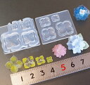(sn946) シリコンモールド フラワー型 あじさい 立体 4サイズ 紫陽花 アジサイ レジン 樹脂粘土 での作成に 花 フラワー 植物 ミニチュア ナチュラル 自然 お花