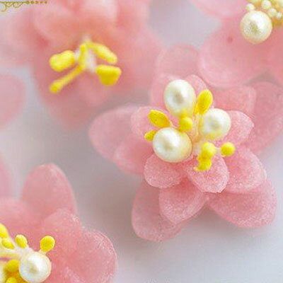 (S944)シリコンモールド　桃の花　和風　春の花　フラワー型　立体　3サイズ　ミニチュアガーデン レジンや樹脂粘土での作成に