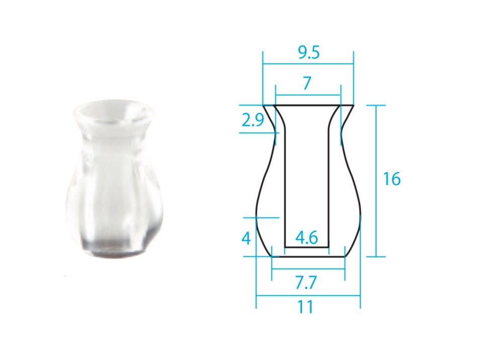 （kam9）ミニチュアアクリル 花瓶 フラワーベース 2コ 日本製の高い透明度のアクリルなのでUV LED レジンにぴったり！アクセサリーにもちょうどいい大きさ 各種ハンドメイド クラフトの材料 素材に デコベース