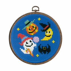 (op7472)刺繍キット予約販売【ハロウィンパーティー】初心者でも簡単 　初級　額　ミニ額　手作り　クロス ステッチ　手芸