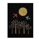 (dmc47)【お取り寄せ商品】マカベアリス 刺繍カレンダー 満月の夜 9月 DMC セット 手芸 初心者 練習 基本ステッチ エンブロイダリー クロスステッチ 図案印刷 刺繍針 刺繍布 刺繍糸 図案 オシャレ フランス ヨーロッパ ボタニカル 冬 刺繍キット 小鳥 花 月
