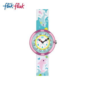 【公式ストア】Flik Flak フリックフラック SPLASHY DOLPHINS スプラッシー・ドルフィン FBNP035Swatch(スウォッチ) Story Time(ストーリー・タイム) 【送料無料】(素材)ベルト：繊維キッズ ボーイズ ガールズ 腕時計 人気 定番 プレゼント クリスマス ギフト