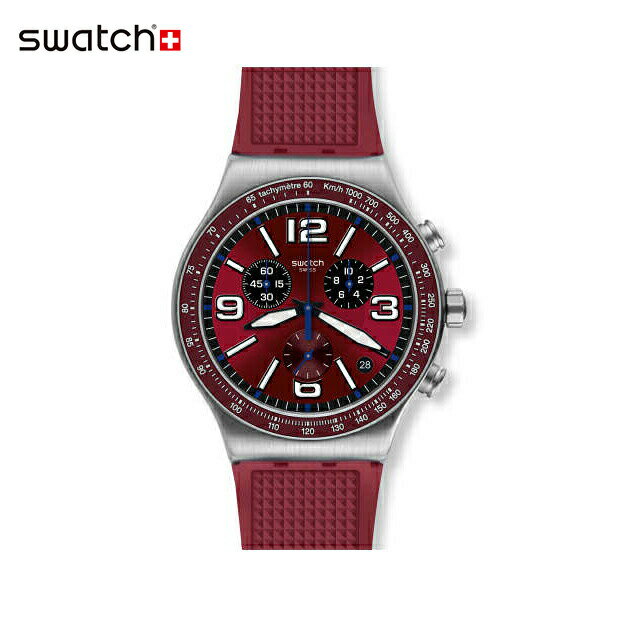 【公式ストア】Swatch スウォッチ WINE GRID ワイン グリッド YVS464Originals(オリジナルズ) New Irony Chrono(ニューアイロニークロノ) 【送料無料】ベルト：ゴム製 ケース：ステンレス