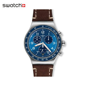 【公式ストア】Swatch スウォッチ CASUAL BLUE カジュアル ブルー YVS466Originals(オリジナルズ) New Irony Chrono(ニューアイロニークロノ) 【送料無料】ベルト：皮革 ケース：ステンレス