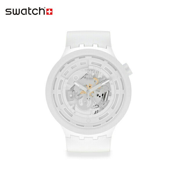 楽天スウォッチ公式オンラインストア【公式ストア】Swatch スウォッチ C-WHITE シーホワイト SB03W100Originals（オリジナルズ） Big Bold（ビッグ・ボールド） 【送料無料】（素材）ベルト：バイオ由来素材 ケース：バイオ由来素材メンズ レディース 腕時計 人気 定番 プレゼント くすみ パステル