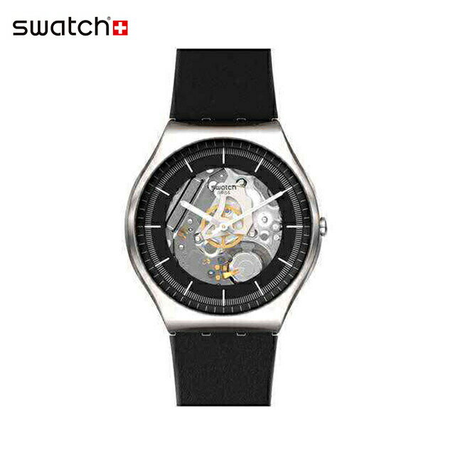 楽天スウォッチ公式オンラインストア【公式ストア】Swatch スウォッチ BLACK SKELETON ブラック・スケルトン SS07S115Originals（オリジナルズ） SKIN Irony 42（スキン・アイロニー・42） 【送料無料】（素材）ベルト：皮革メンズ レディース 腕時計 人気 定番 プレゼント