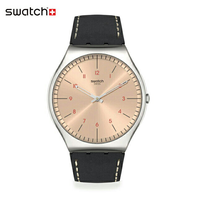 スウォッチ 腕時計（メンズ） 【公式ストア】Swatch スウォッチ SMART STITCH スマート・スティッチ SS07S118Originals(オリジナルズ) SKIN Irony 42(スキン・アイロニー・42) 【送料無料】(素材)ベルト：皮革 ケース：ステンレススチールメンズ 腕時計 人気 定番 プレゼント