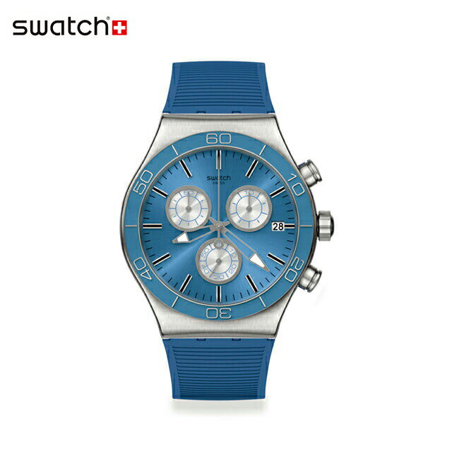 【公式ストア】Swatch スウォッチ BLUE IS ALL ブルー・イズ・オール YVS485Originals(オリジナルズ) New Irony Chrono(ニュー・アイロニー・クロノ) 【送料無料】(素材)ベルト：ゴム製 ケース：ステンレススチールメンズ 腕時計 人気 定番 プレゼント