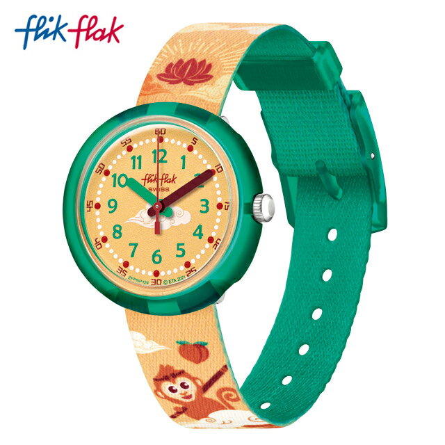 【公式ストア】Flik Flak フリックフラック MONKEY'S AWAKENING モンキーズ・アウェイクニング FPNP124Swatch(スウォッチ) Story Time(ストーリー・タイム) 【送料無料】(素材)ベルト：再生PETキッズ ボーイズ ガールズ 腕時計 人気 定番 プレゼント