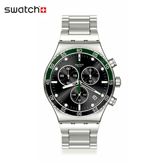 楽天スウォッチ公式オンラインストア【公式ストア】Swatch スウォッチ DARK GREEN IRONY ダーク・グリーン・アイロニー YVS506GOriginals（オリジナルズ） NEW IRONY CHRONO（ニュー・アイロニー・クロノ） 【送料無料】（素材）ベルト：ステンレス（調節可能）メンズ 腕時計 人気 定番 プレゼント