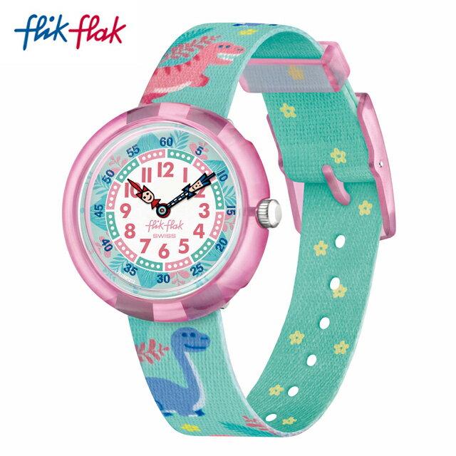 Flik Flak フリックフラック DINO PARTY ディーノ・パーティー FBNP212Swatch(スウォッチ) Story Time(ストーリー・タイム) (素材)ベルト：再生PET ケース：バイオ由来プラスチックキッズ ガールズ 腕時計 人気 定番 プレゼント