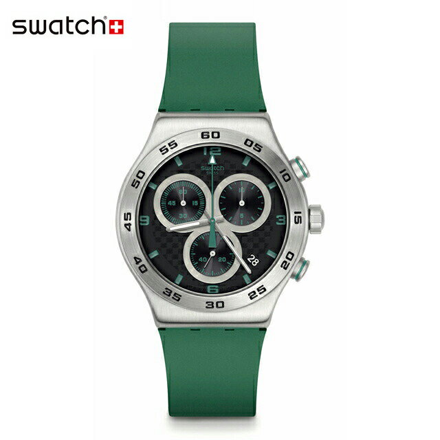 Swatch スウォッチ CARBONIC GREEN カーボニックグリーン YVS525Originals(オリジナルズ) New Irony Chrono(ニュー・アイロニー・クロノ) (素材)ベルト：ゴムメンズ レディース 腕時計 人気 定番 プレゼント