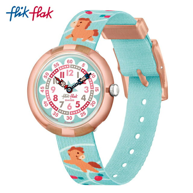 【公式】Flik Flak フリックフラック HAPPY HORSE ハッピー・ホース FBNP109C Swatch(スウォッチ) キッズ 腕時計 女の子 男の子 かわいい オレンジ アナログ クオーツ 3気圧防水