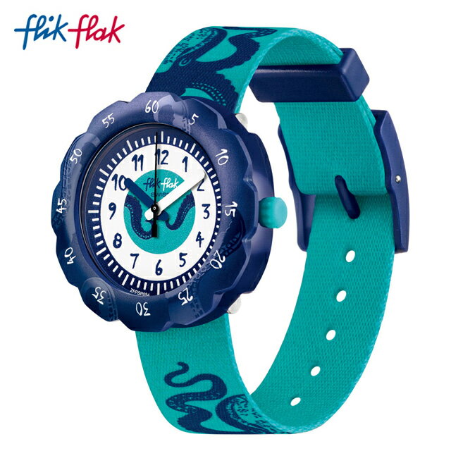 【公式ストア】Flik Flak フリックフラック ROCKTOPUS ロックトップアス FPSP054Swatch(スウォッチ) Power Time 7+(パワータイム7+) 【送料無料】(素材)ベルト：再生pet ケース：プラスティックキッズ ボーイズ ガールズ 腕時計 人気 定番 プレゼント