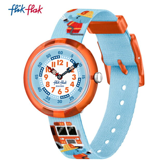 【楽天スーパーSALE期間はP10倍!】【公式】Flik Flak フリックフラック FIRE STOPPER ファイアー・ストッパー FBNP218 Swatch(スウォッチ) キッズ 腕時計 男の子 ブルー アナログ クオーツ 3気圧防水