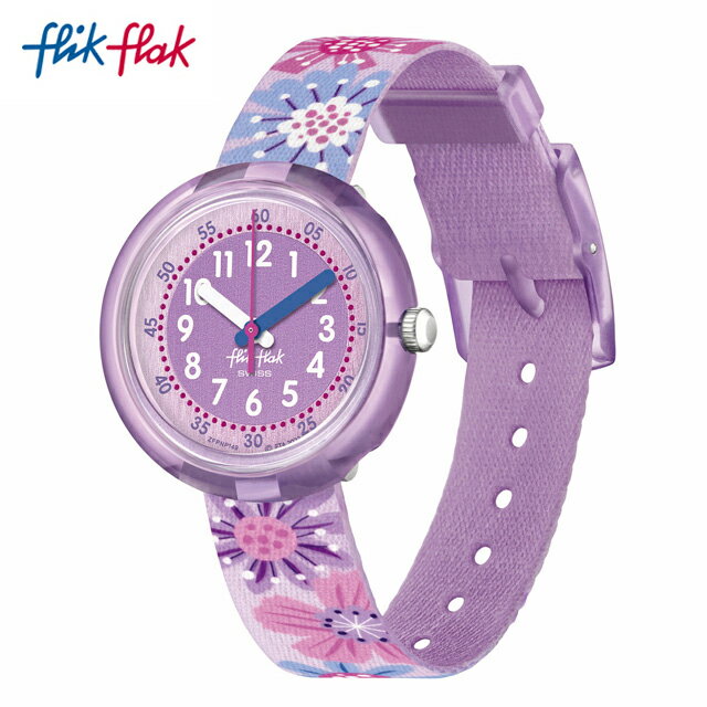 【公式ストア】Flik Flak フリックフラック FLOWER CHAOS フラワー・カオス FPNP149Swatch(スウォッチ) Power Time 5+(パワー・タイム・ファイブ・プラス) 【送料無料】(素材)ベルト：再生PETキッズ ガールズ 腕時計 人気 定番 プレゼント