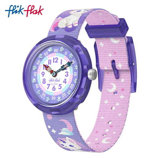 【公式】Flik Flak フリックフラック COSMICAT コズミックキャット FBNP233 Swatch(スウォッチ) キッズ 腕時計 女の子 かわいい パープル アナログ クオーツ 3気圧防水 【公式】Flik Flak フリックフラック COSMICAT コズミックキャット FBNP233 Swatch(スウォッチ) キッズ 腕時計 女の子 かわいい パープル アナログ クオーツ 3気圧防水