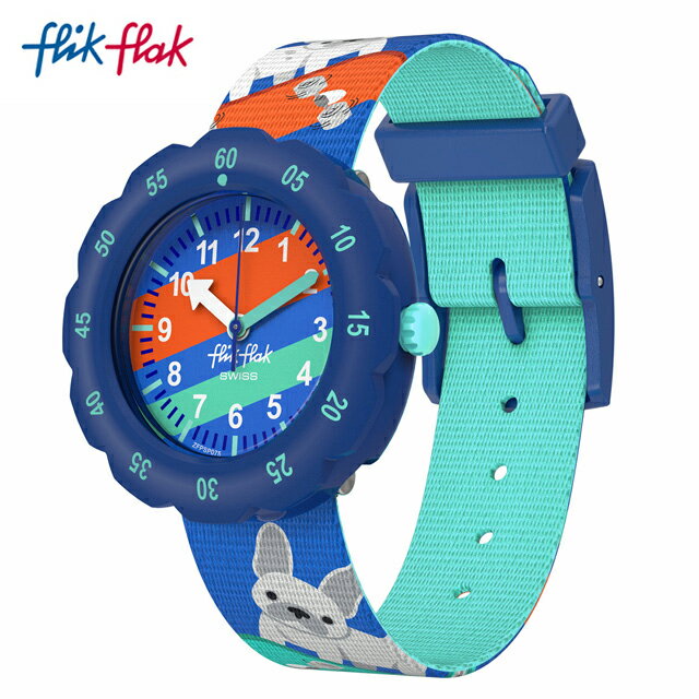 【公式】Flik Flak フリックフラック SKATING FRENCHIE スケーティング・フレンチー FPSP075 Swatch(スウォッチ) キッズ 腕時計 男の子 ブルー アナログ クオーツ 3気圧防水
